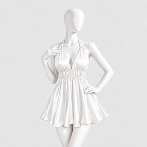 Satin Halter Mini Dress
