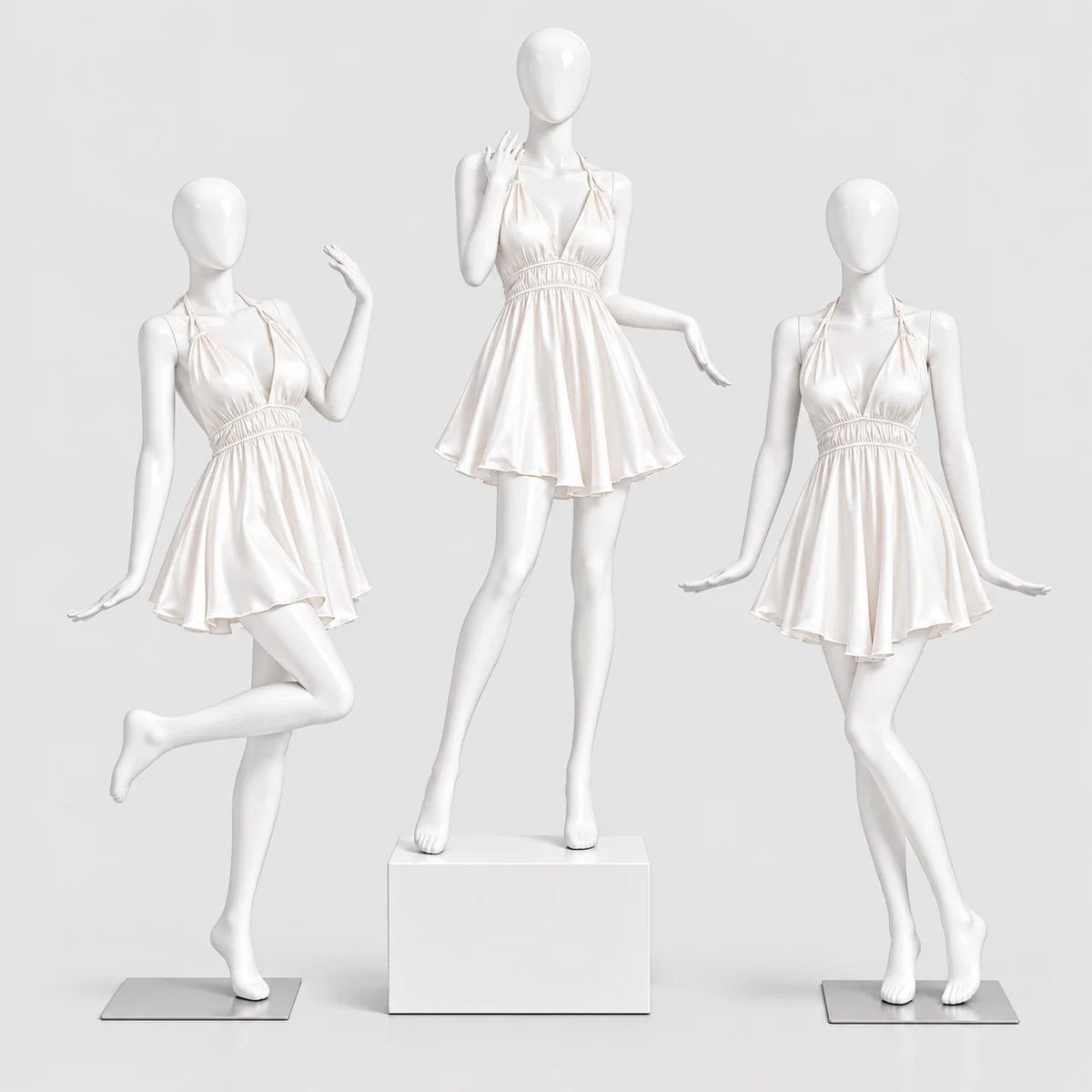 Satin Halter Mini Dress