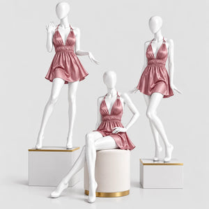 Satin Halter Mini Dress