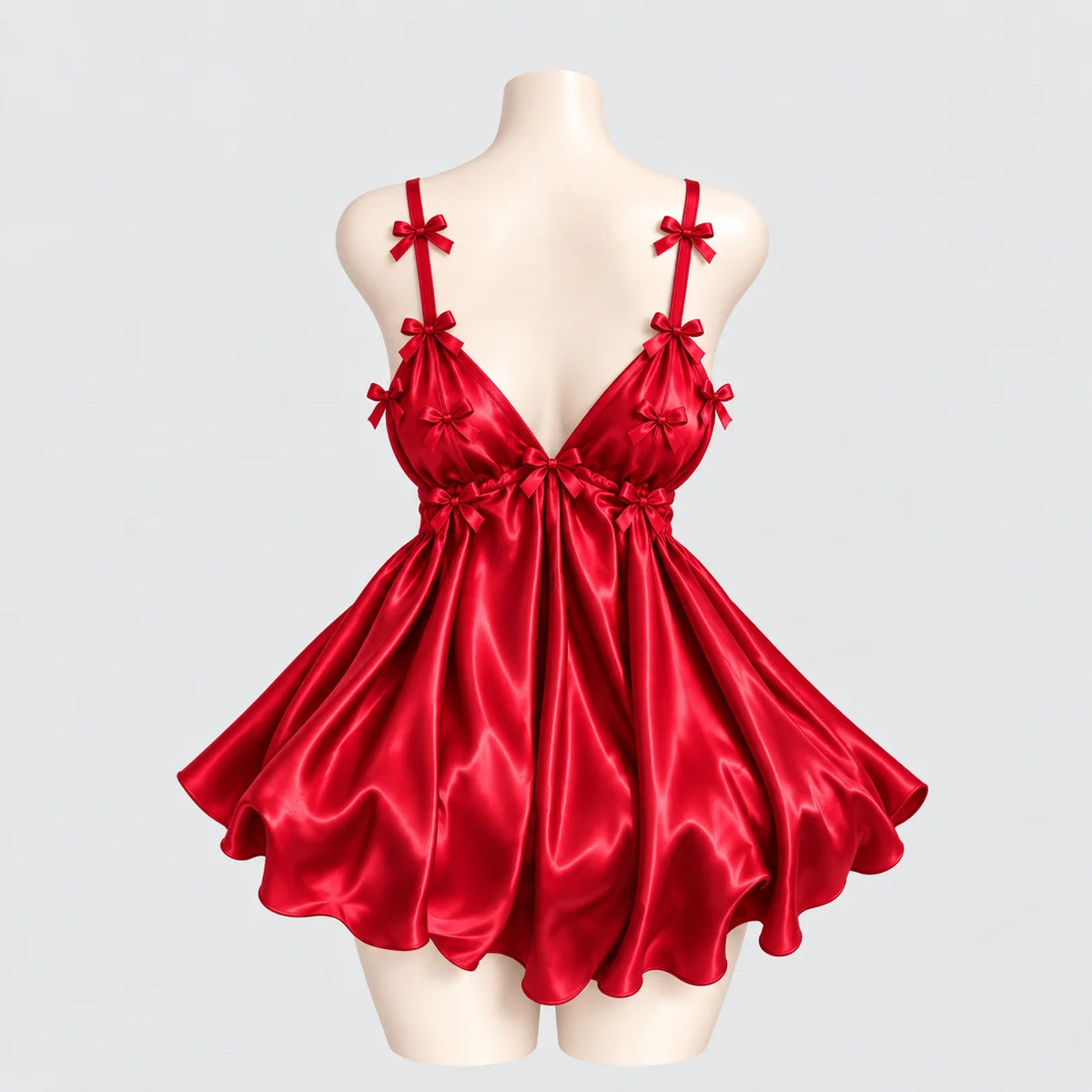 Bow Detail Satin Slip Dress