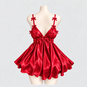 Bow Detail Satin Slip Dress