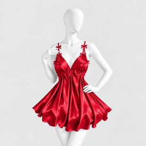 Bow Detail Satin Slip Dress
