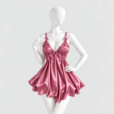Bow Detail Satin Slip Dress