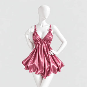 Bow Detail Satin Slip Dress