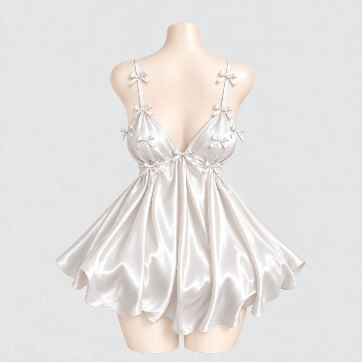Bow Detail Satin Slip Dress