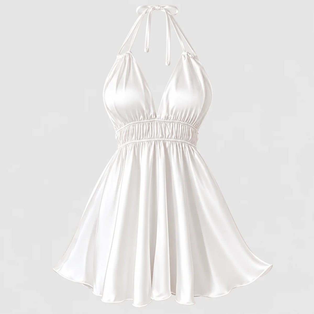 Satin Halter Mini Dress