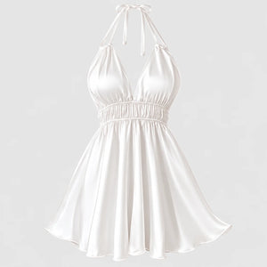 Satin Halter Mini Dress
