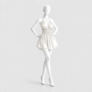 Satin Halter Mini Dress