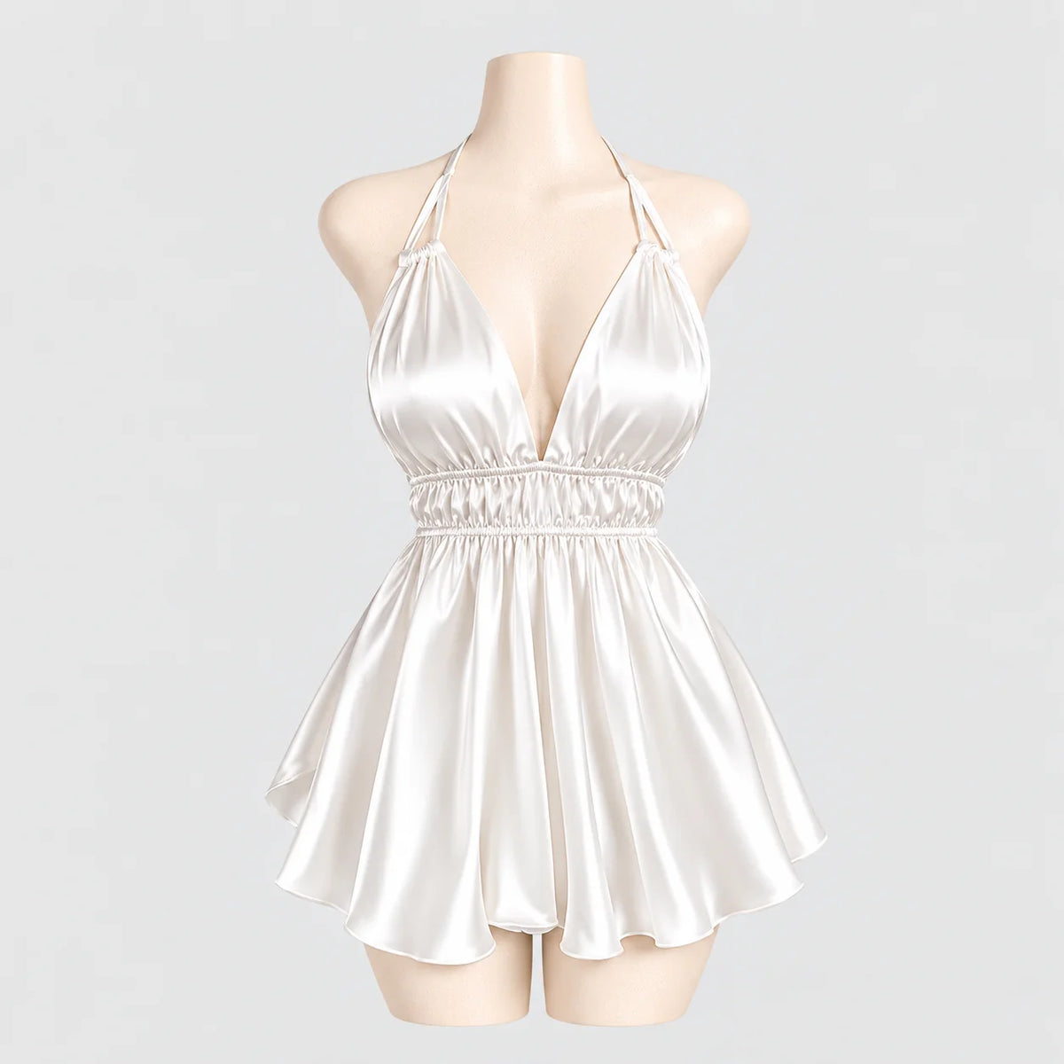 Satin Halter Mini Dress