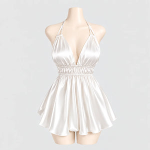 Satin Halter Mini Dress