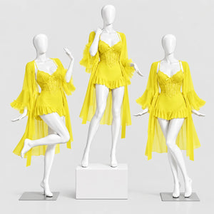 Lace Slip Dress & Sheer Robe Lingerie Set