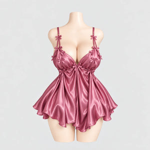 Bow Detail Satin Slip Dress