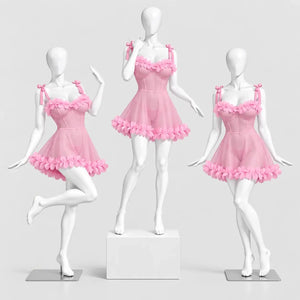 Floral Mesh Babydoll with Tie Straps