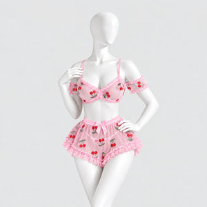 Sweet Cherry Two-Piece Lingerie Set