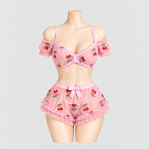 Sweet Cherry Two-Piece Lingerie Set