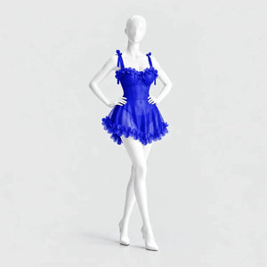 Floral Mesh Babydoll with Tie Straps
