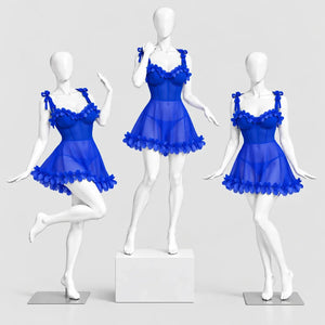 Floral Mesh Babydoll with Tie Straps