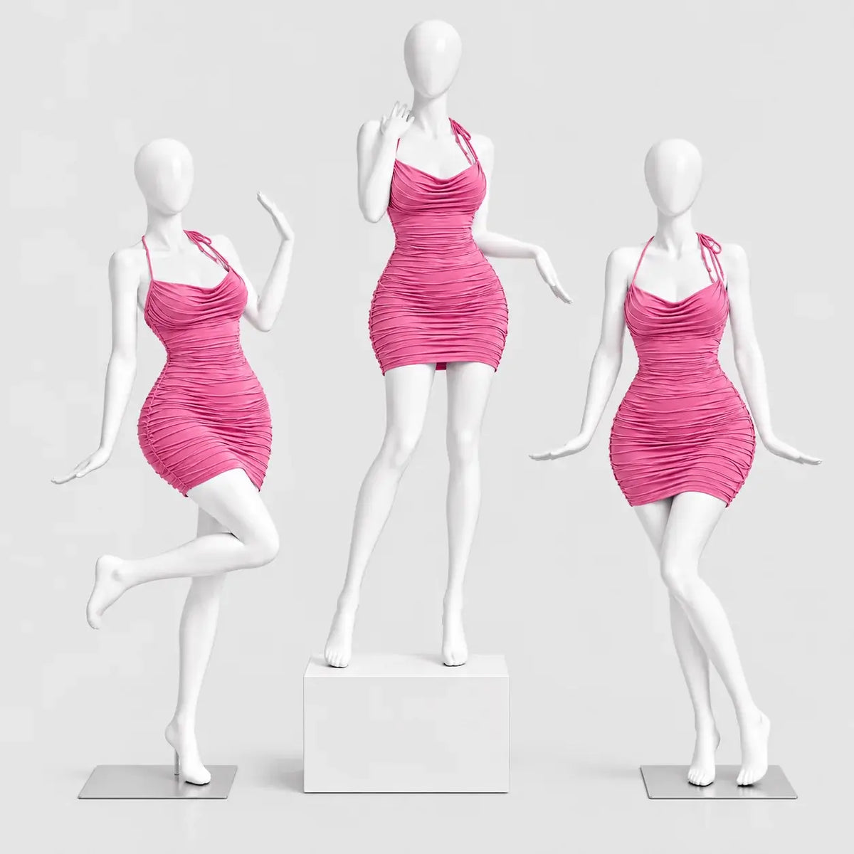 Ruched Halter Mini Dress