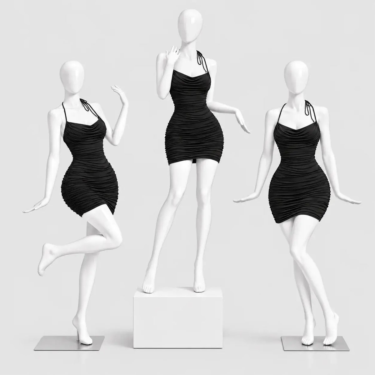 Ruched Halter Mini Dress