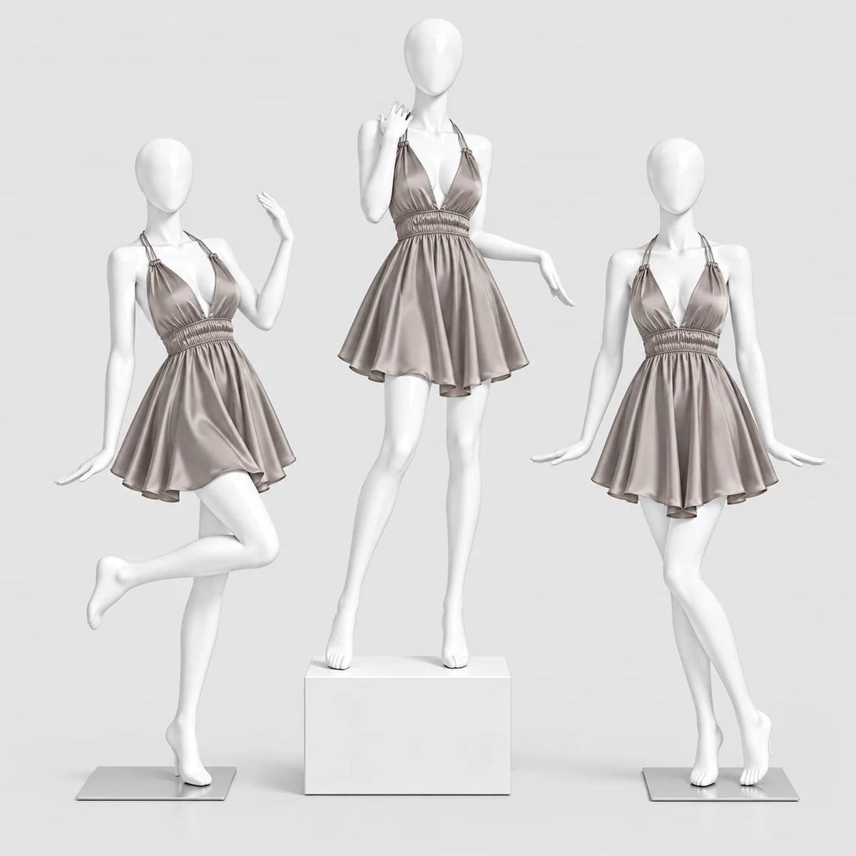 Satin Halter Mini Dress
