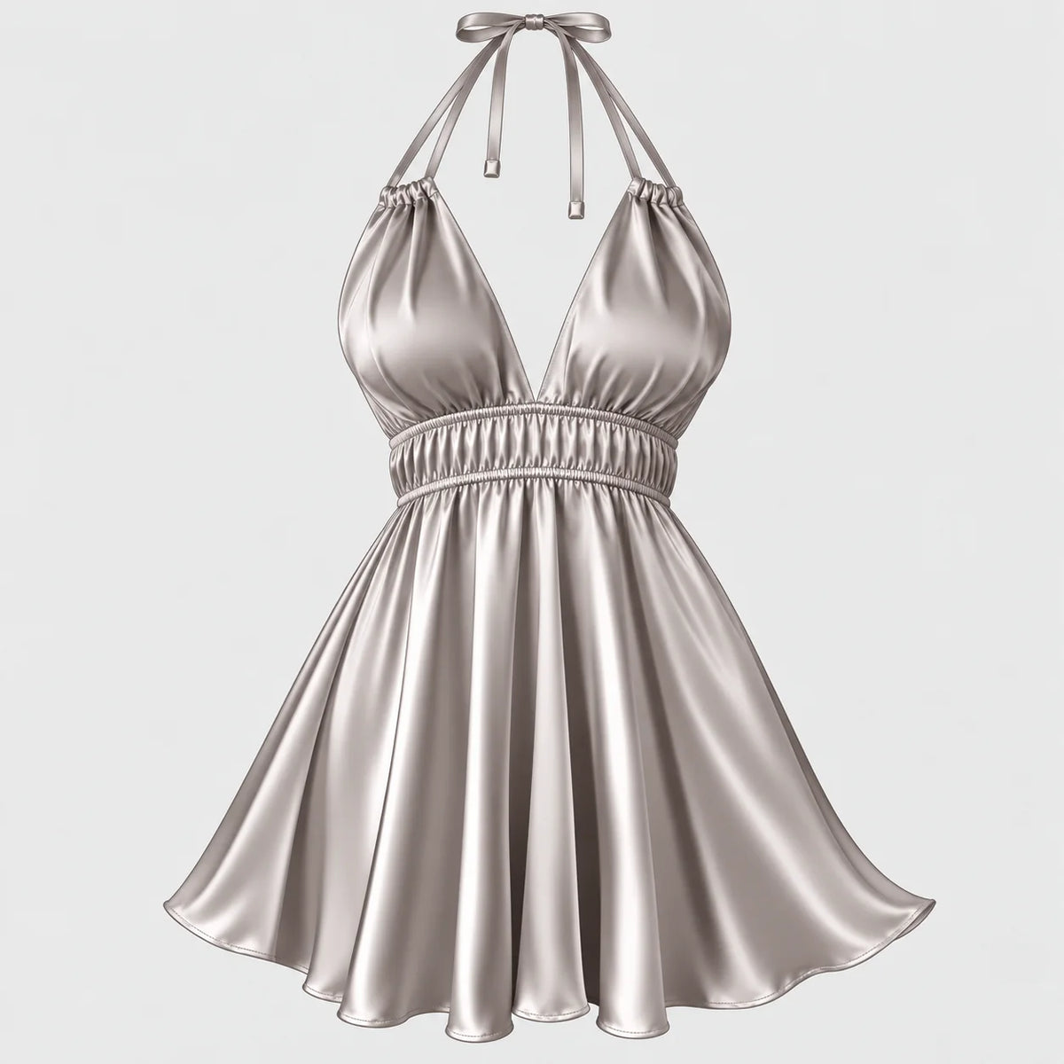 Satin Halter Mini Dress