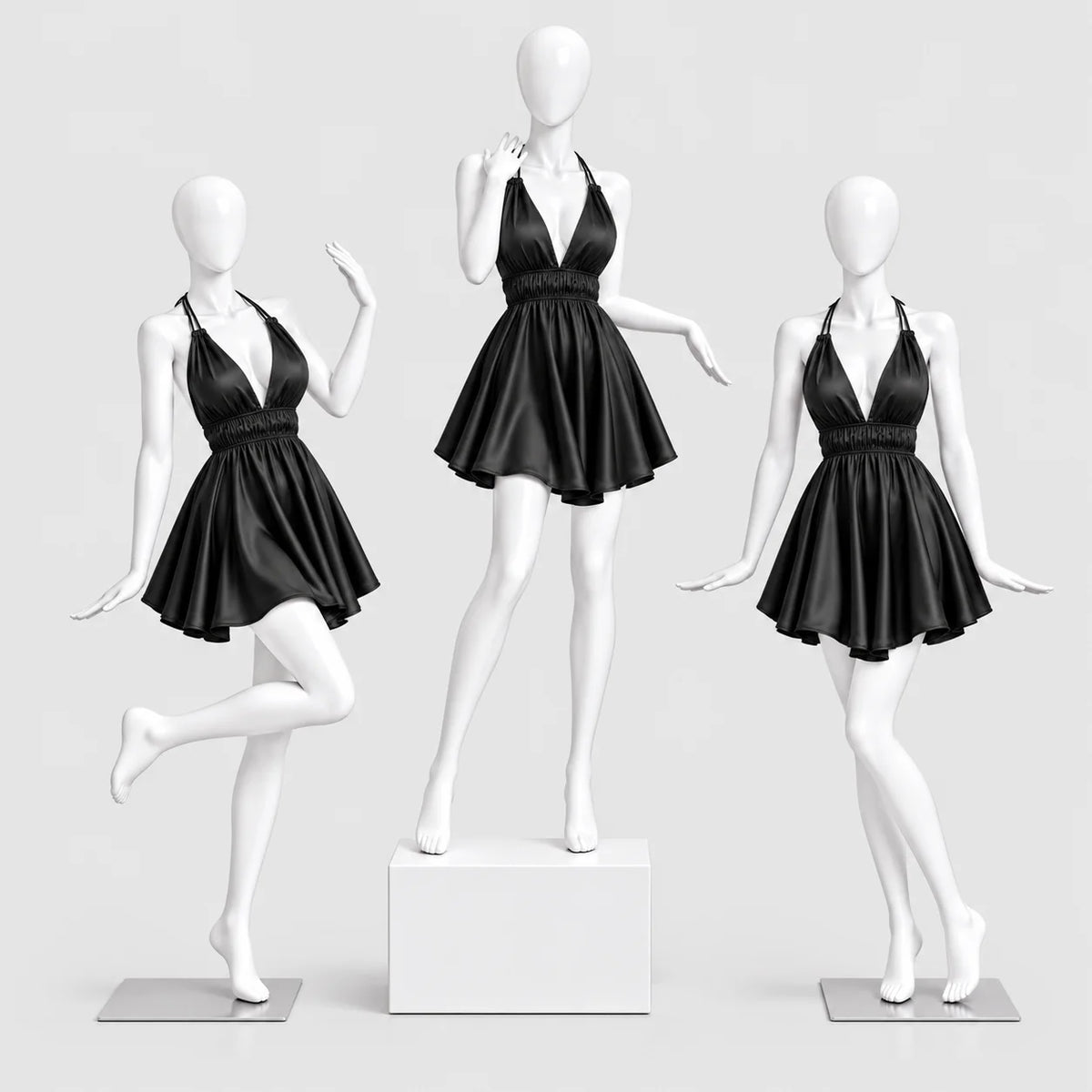 Satin Halter Mini Dress