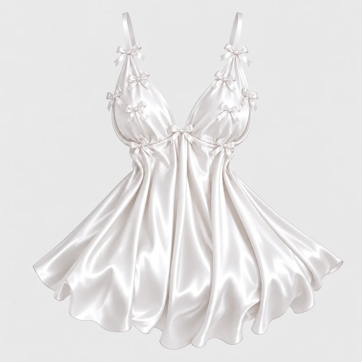 Bow Detail Satin Slip Dress