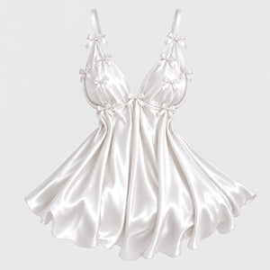 Bow Detail Satin Slip Dress