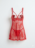 A red lace babydoll lingerie