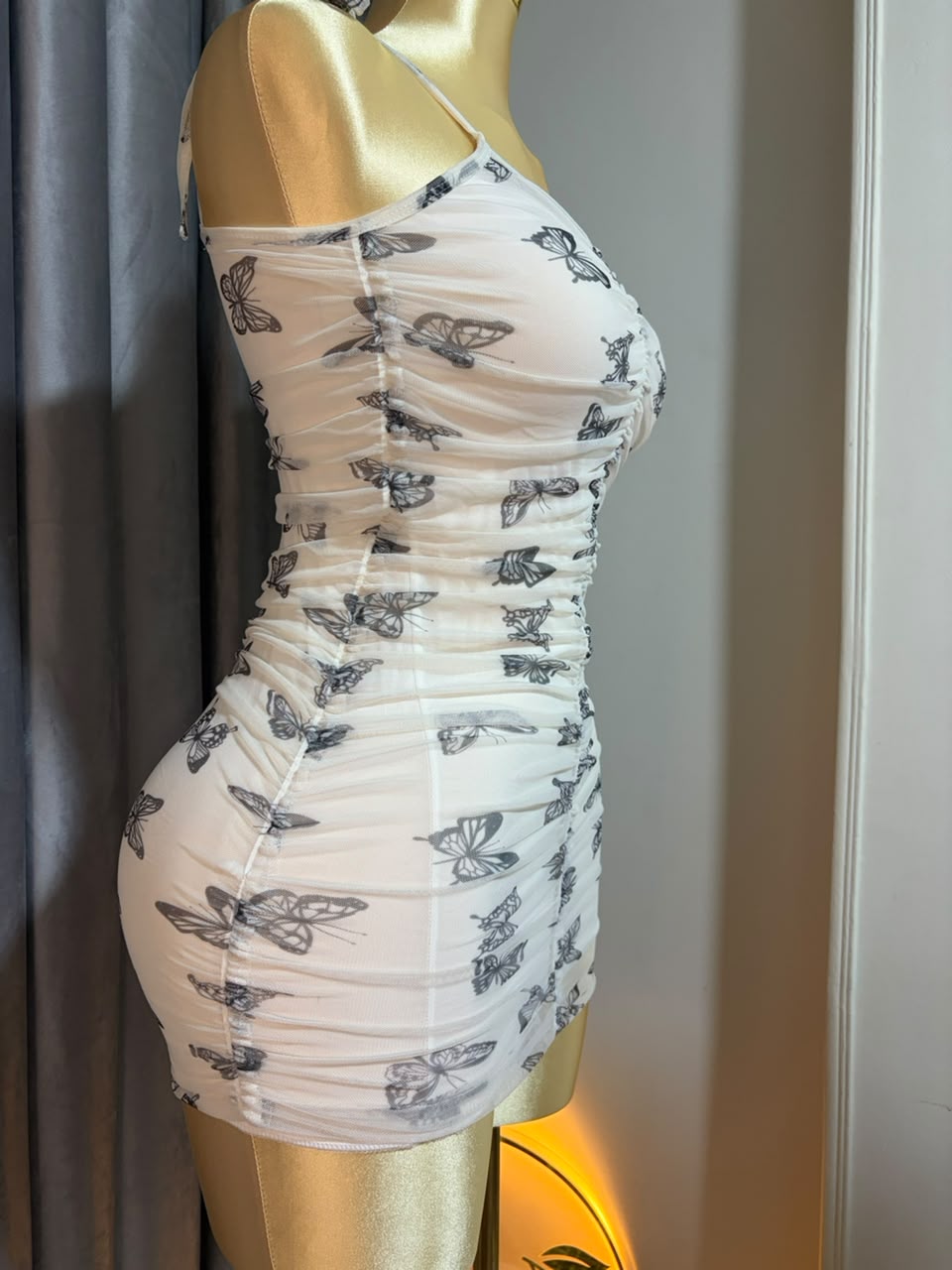 Butterfly Print Bodycon Mini Dress