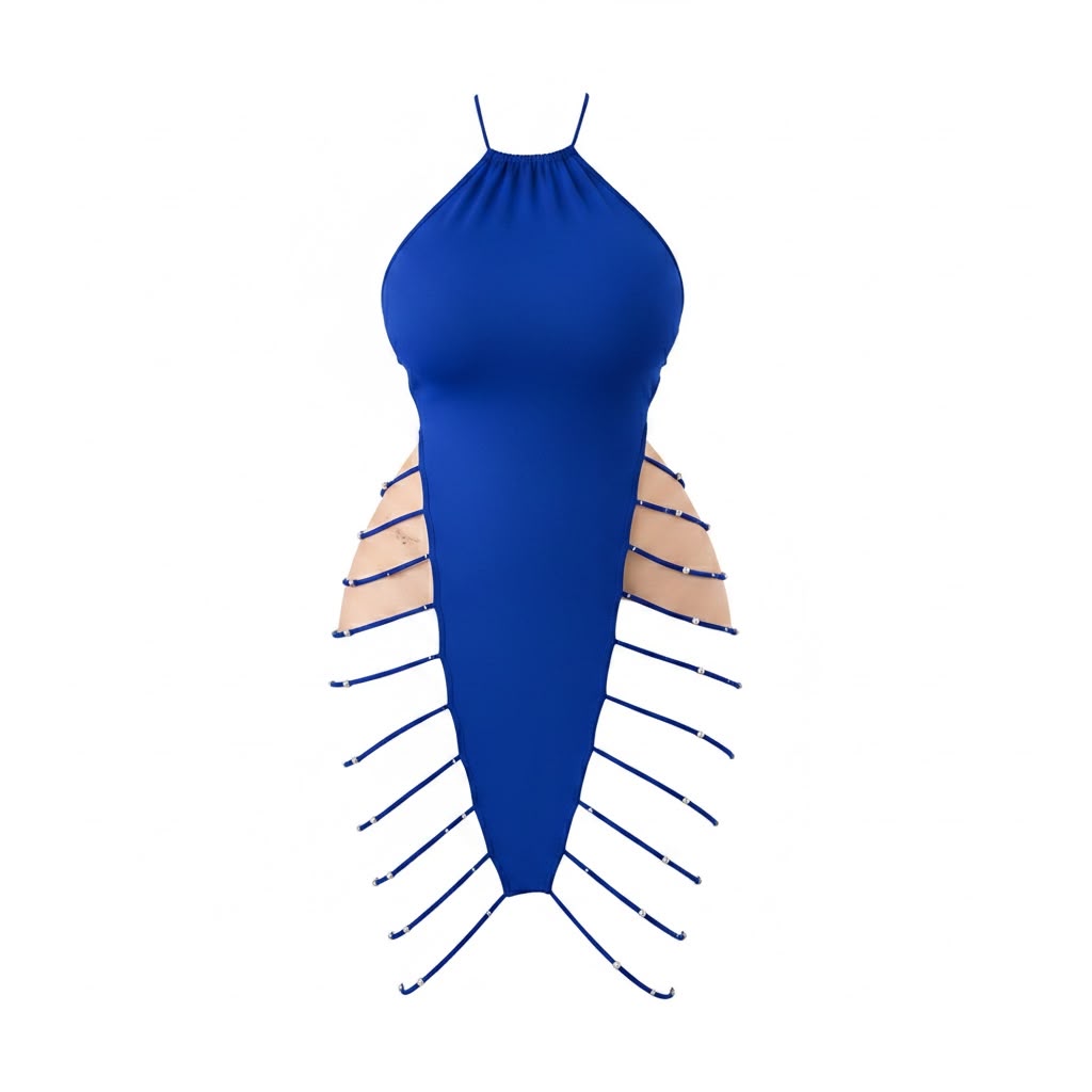 Side Cut-Out Strappy Lingerie Dress