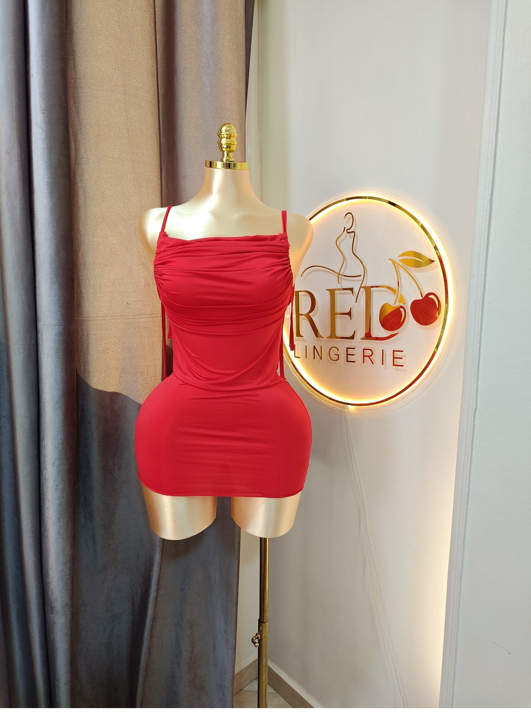 Spaghetti Strap Backless Dress
