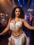 Handmade belly dance costume (white )