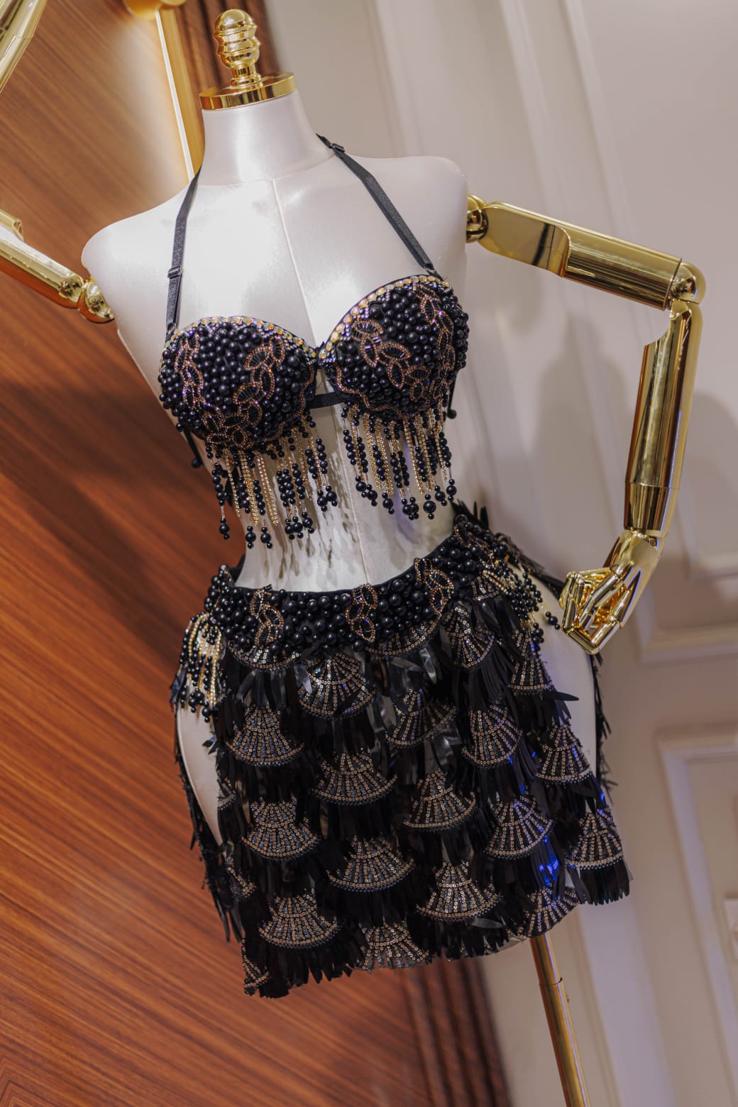 Handmade belly dance costume (Navy Blue)