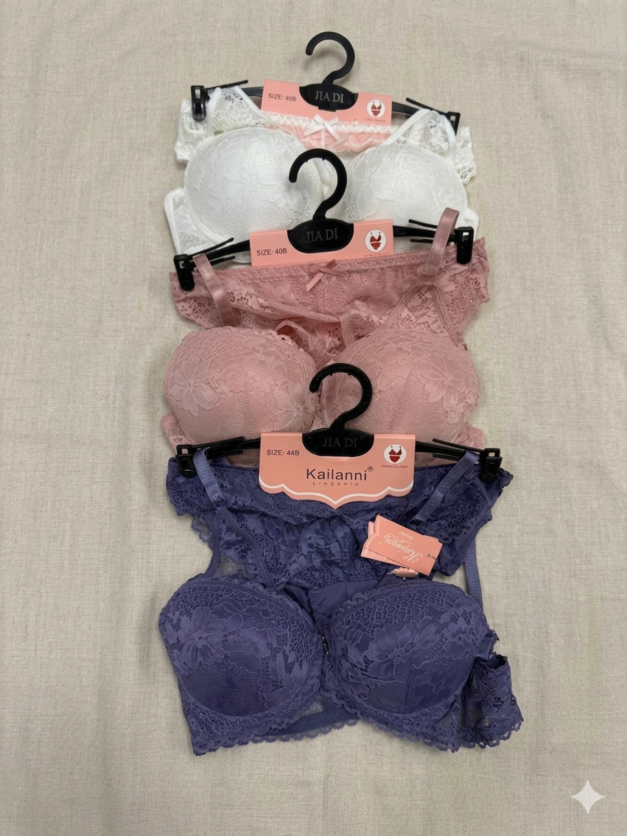 Imported material bra and panties set