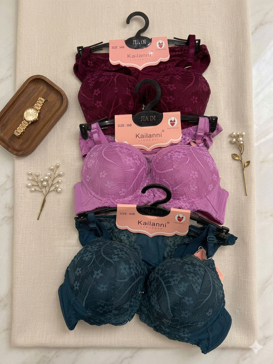 Imported material bra and panties set