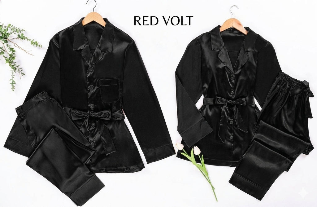Premium Syrian satin couple pajama set