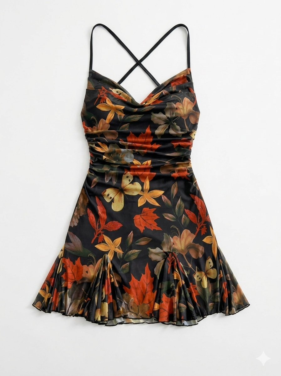 Midnight Autumn Floral Cami Dress