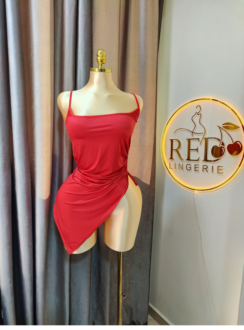 One-Piece Side-Tie Cut-Out Dress