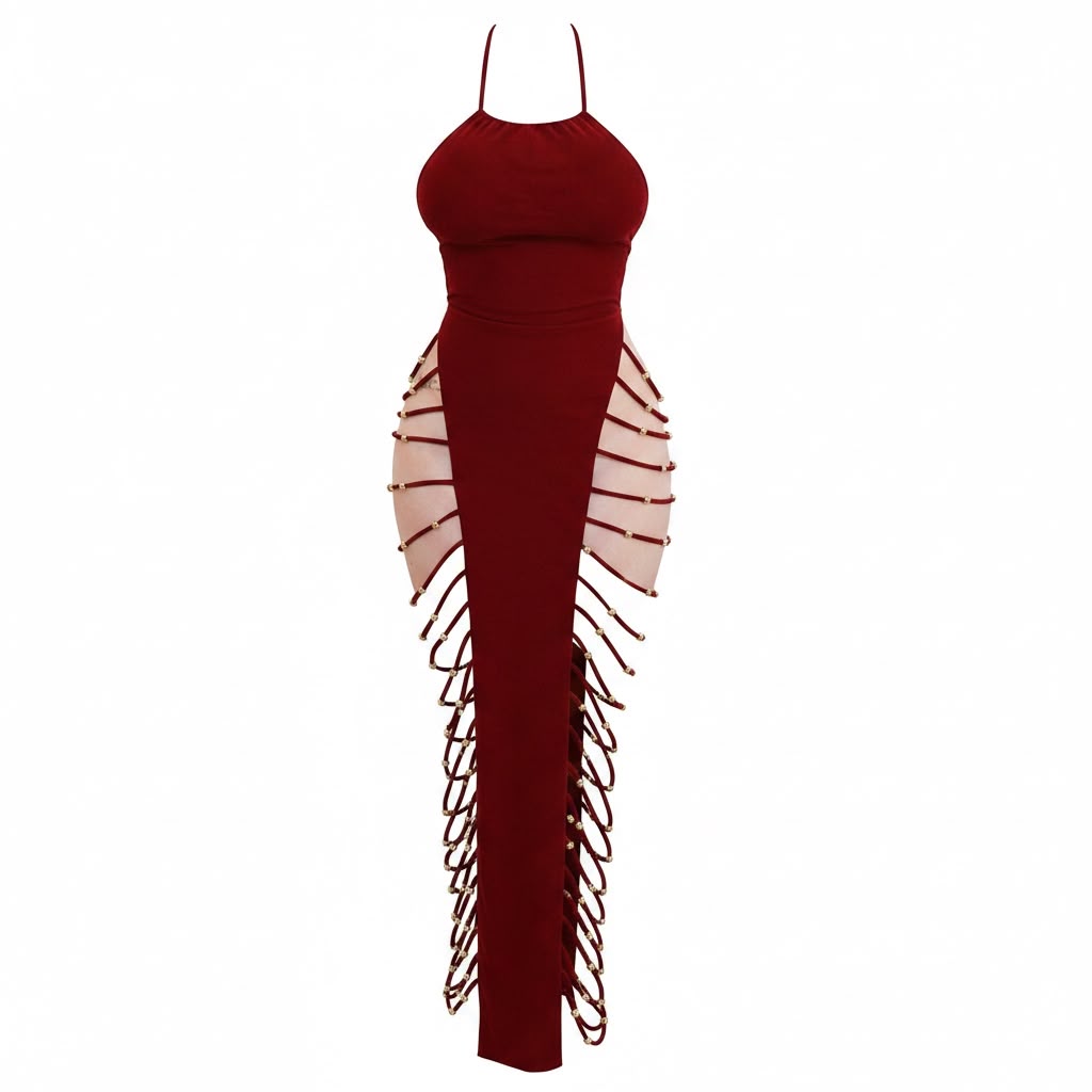 Side Cut-Out Strappy Lingerie Dress