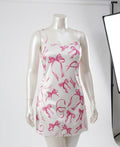 Satin bow print nightdress
