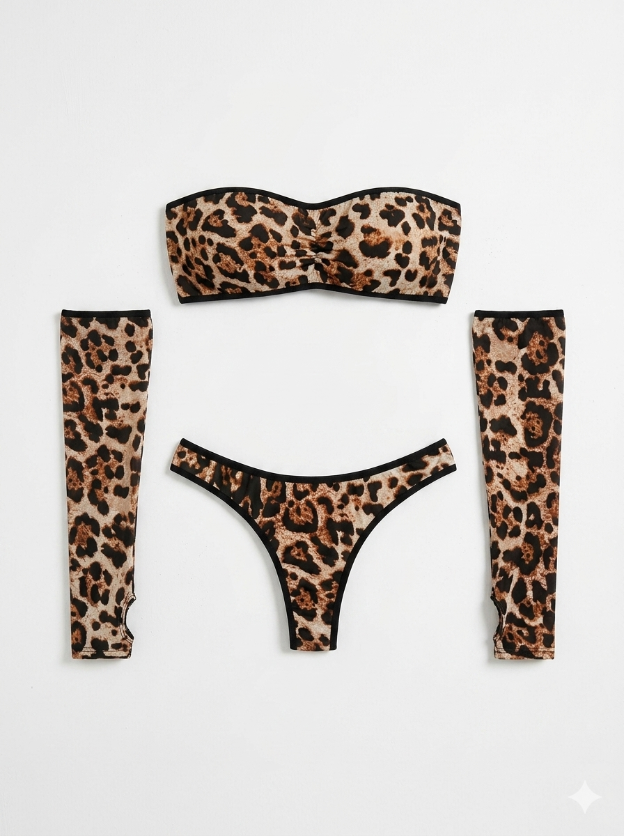 Leopard print lingerie set