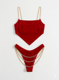 Red two-piece garment set