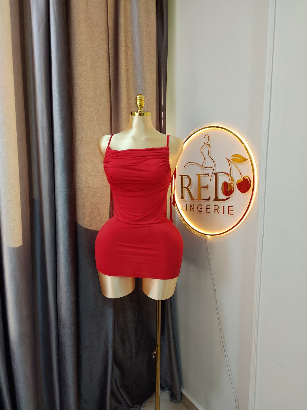 Spaghetti Strap Backless Dress