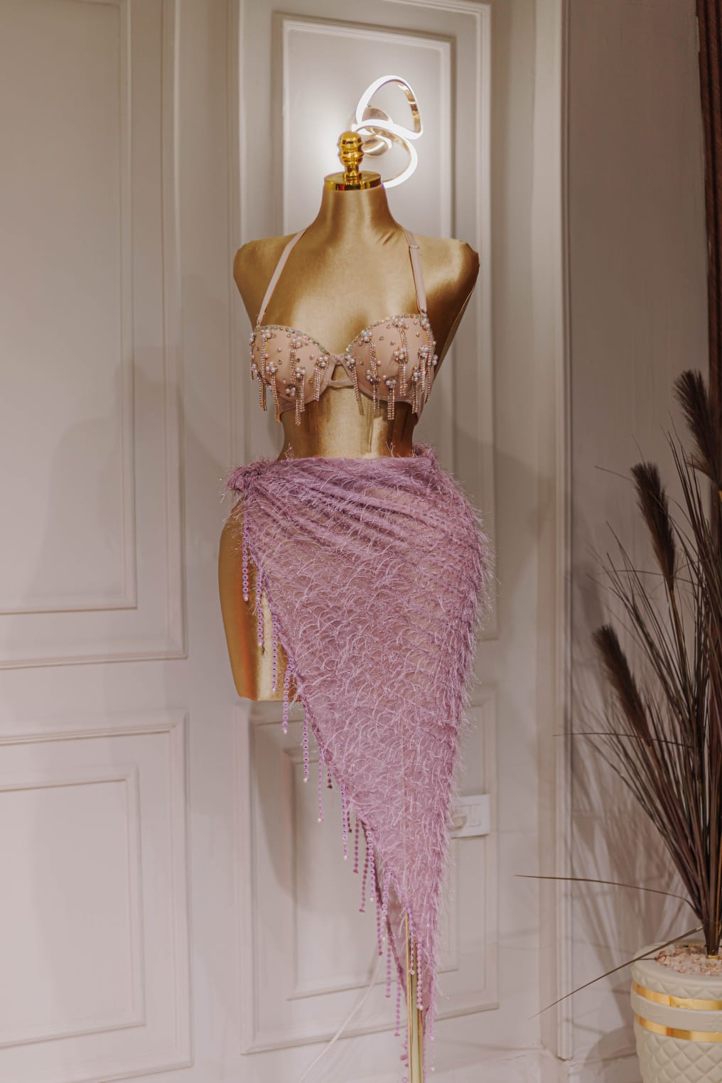 Handmade belly dance costume(Mauve)