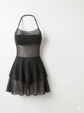 Glittery mesh halter dress