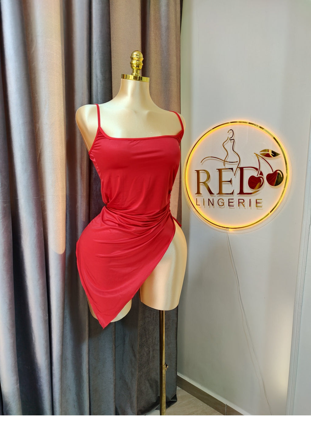 One-Piece Side-Tie Cut-Out Dress