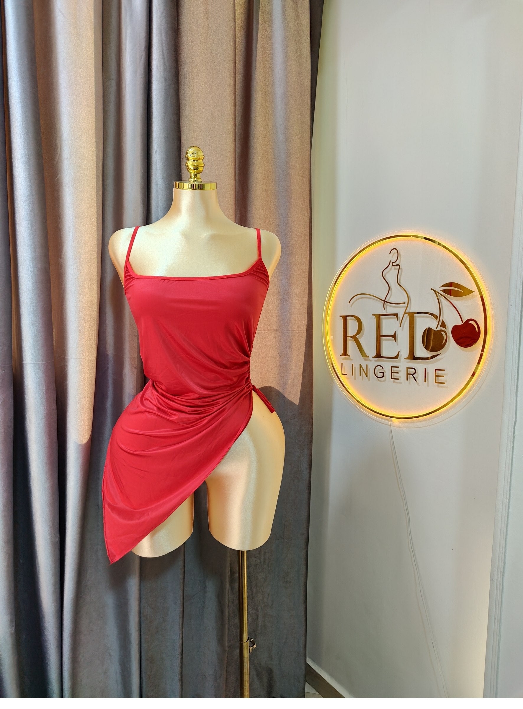 One-Piece Side-Tie Cut-Out Dress