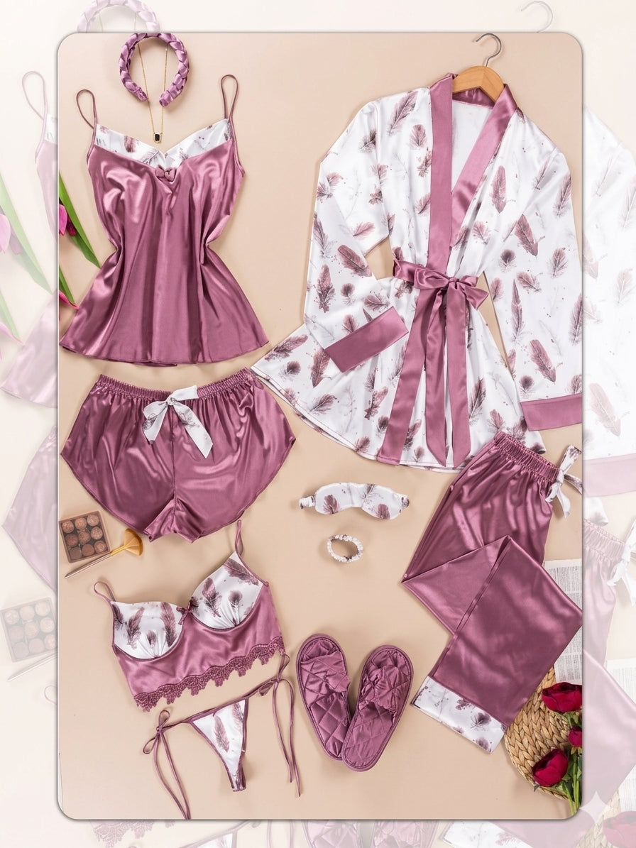 Premium 10-piece Syrian satin pajama set