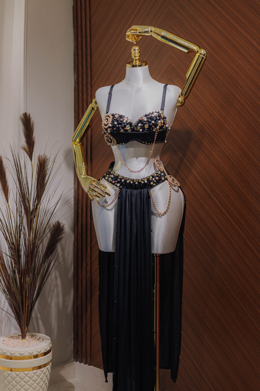 Handmade belly dance costume (Black)